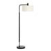 Richie One Light Floor Lamp Satin Black-Lamps-Uttermost-Lighting Design Store