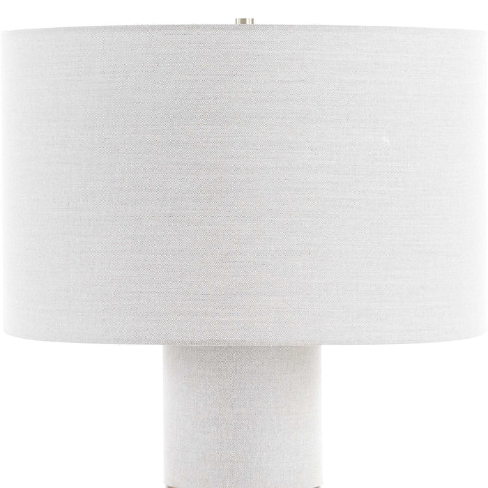 Maliyah One Light Table Lamp Light Beige Linen Wrapped-Lamps-Uttermost-Lighting Design Store