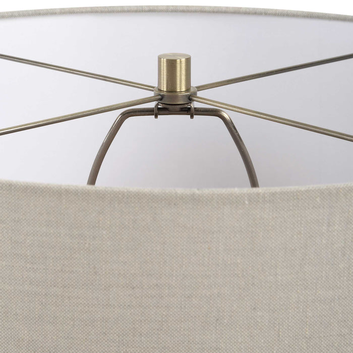 Maliyah One Light Table Lamp Light Beige Linen Wrapped-Lamps-Uttermost-Lighting Design Store