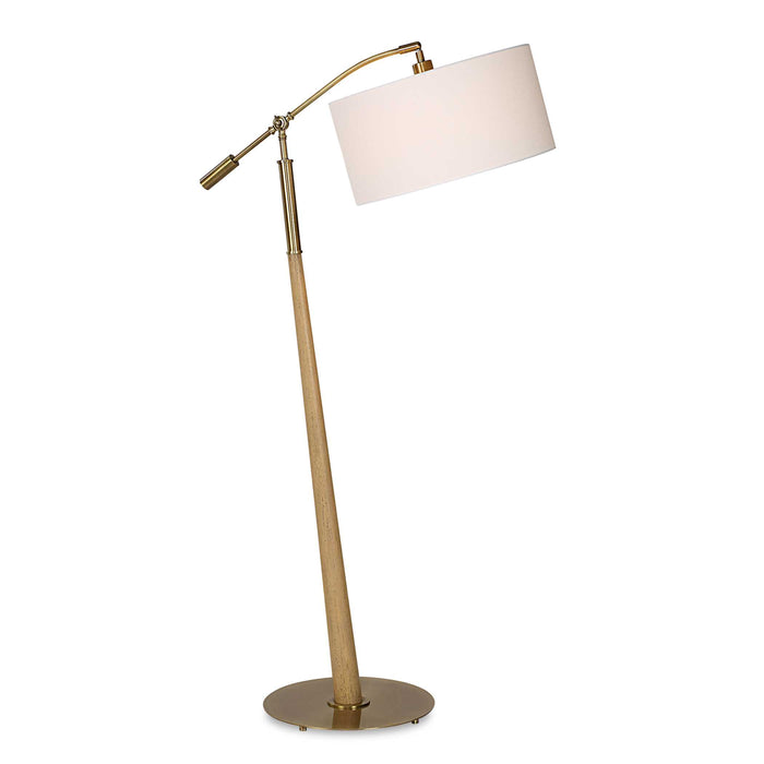 Kennett One Light Floor Lamp Antique Brass-Lamps-Uttermost-Lighting Design Store