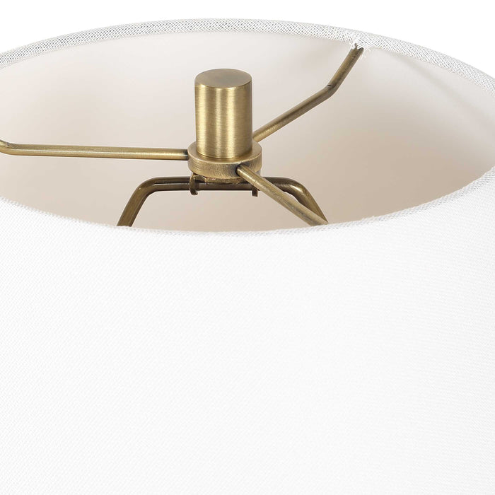 Keoghan One Light Table Lamp Antique Brass-Lamps-Uttermost-Lighting Design Store