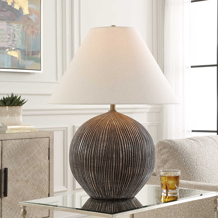Sayre One Light Table Lamp Rubbed Dark Brown-Lamps-Uttermost-Lighting Design Store