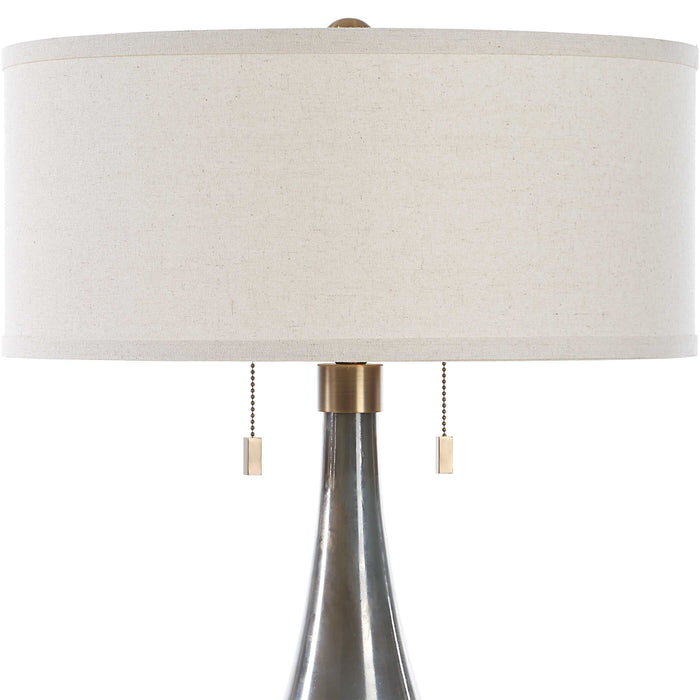 Cardoni Two Light Table Lamp Brushed Brass-Lamps-Uttermost-Lighting Design Store