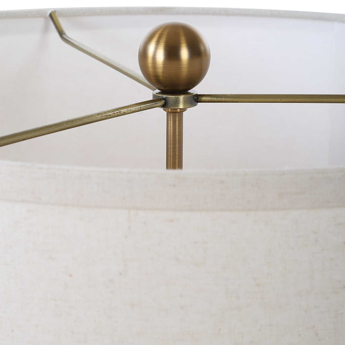 Cardoni Two Light Table Lamp Brushed Brass-Lamps-Uttermost-Lighting Design Store