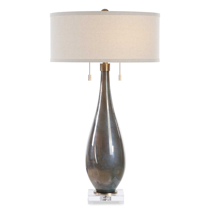 Cardoni Two Light Table Lamp Brushed Brass-Lamps-Uttermost-Lighting Design Store