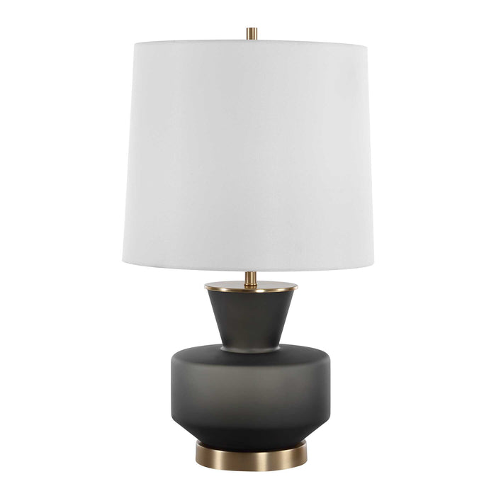Trentino One Light Table Lamp Antiqued Brass-Lamps-Uttermost-Lighting Design Store