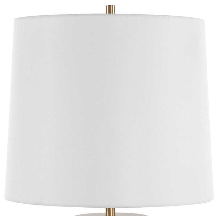 Trentino One Light Table Lamp Antiqued Brass-Lamps-Uttermost-Lighting Design Store