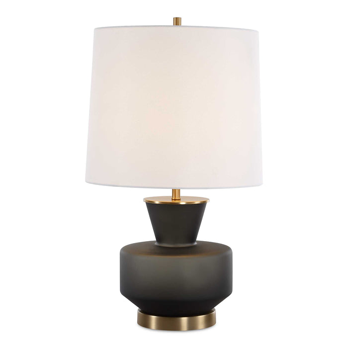 Trentino One Light Table Lamp Antiqued Brass-Lamps-Uttermost-Lighting Design Store