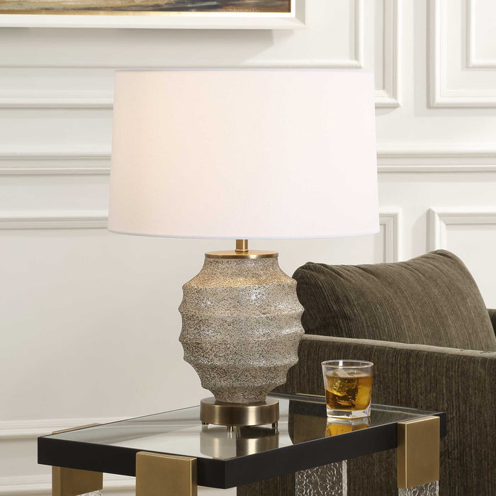 Acosta One Light Table Lamp Antiqued Brass-Lamps-Uttermost-Lighting Design Store