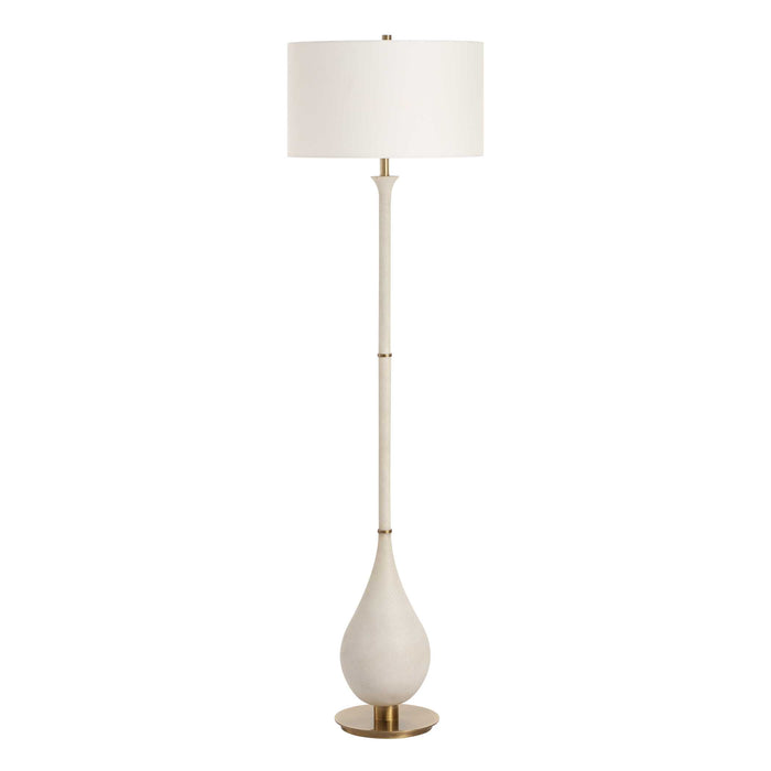 Dewdrop One Light Floor Lamp Brushed Antique Brass-Lamps-Uttermost-Lighting Design Store