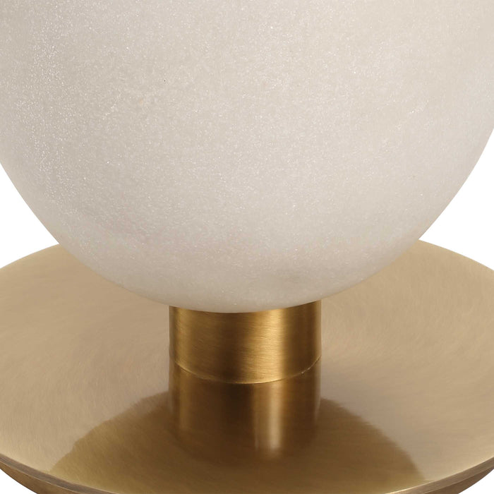 Dewdrop One Light Floor Lamp Brushed Antique Brass-Lamps-Uttermost-Lighting Design Store
