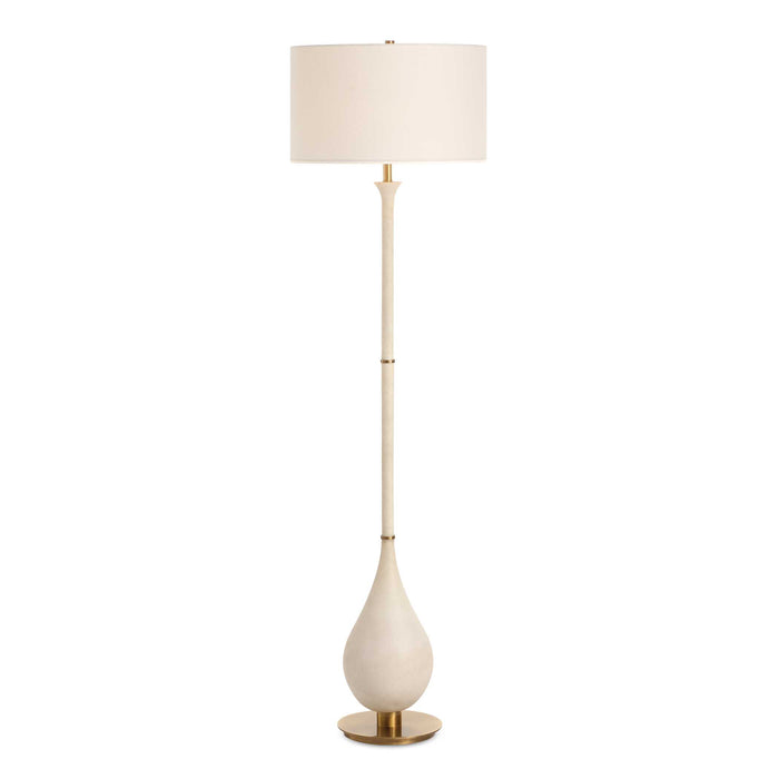 Dewdrop One Light Floor Lamp Brushed Antique Brass-Lamps-Uttermost-Lighting Design Store