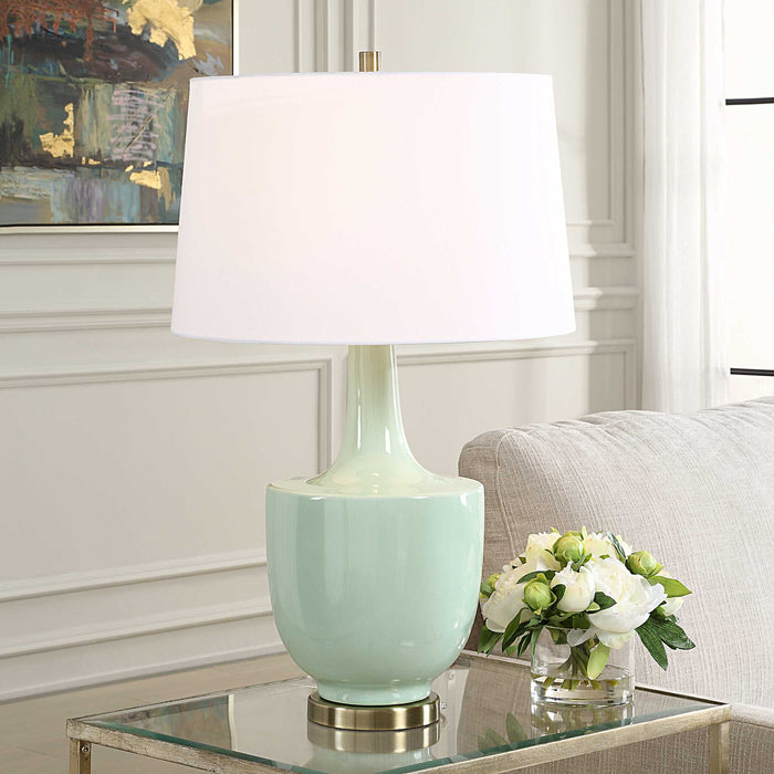 Kyla One Light Table Lamp Antique Brass-Lamps-Uttermost-Lighting Design Store
