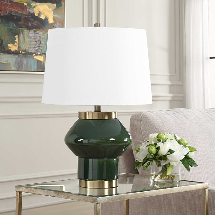 Tayson One Light Table Lamp Antique Brass-Lamps-Uttermost-Lighting Design Store