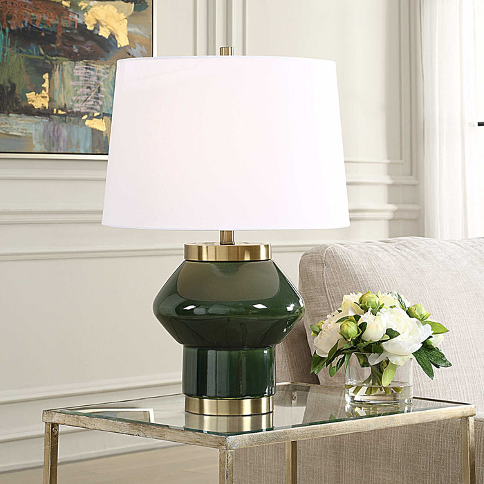 Tayson One Light Table Lamp Antique Brass-Lamps-Uttermost-Lighting Design Store