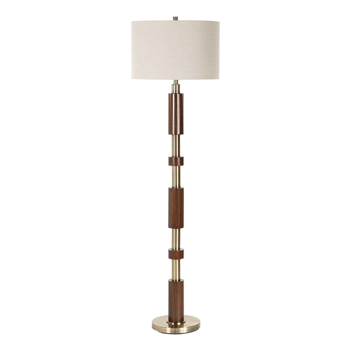 Stacked One Light Floor Lamp Brass-Lamps-Uttermost-Lighting Design Store