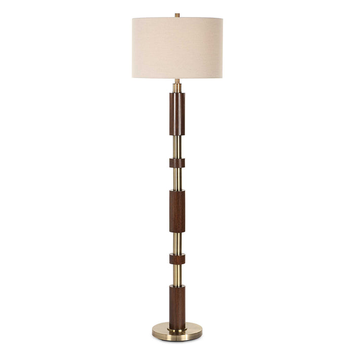 Stacked One Light Floor Lamp Brass-Lamps-Uttermost-Lighting Design Store