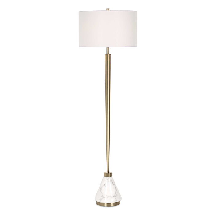 Curran One Light Floor Lamp Brass-Lamps-Uttermost-Lighting Design Store