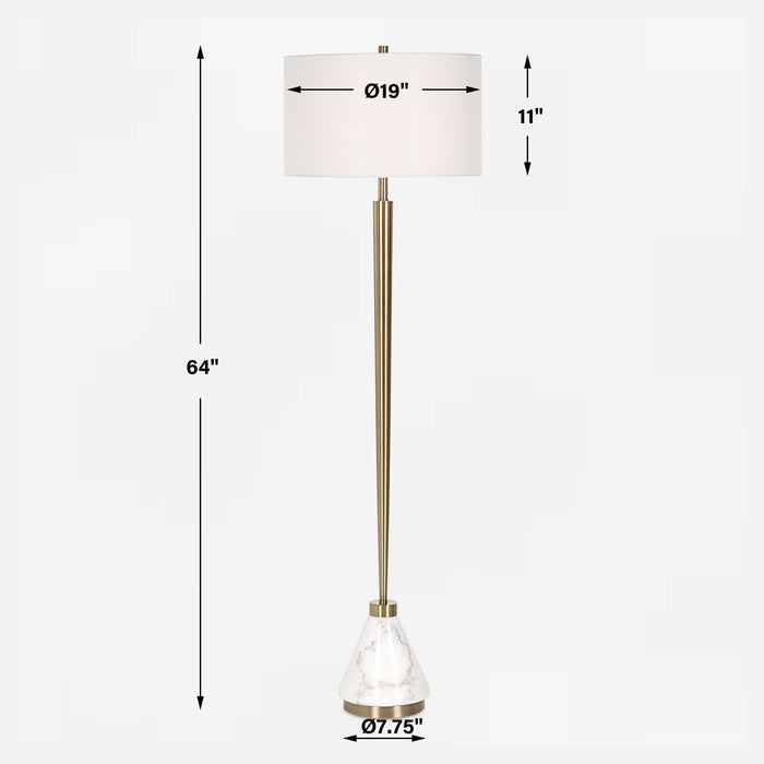 Curran One Light Floor Lamp Brass-Lamps-Uttermost-Lighting Design Store