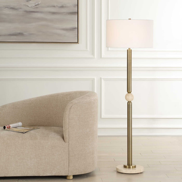 Hudson One Light Floor Lamp Gold Plated Steel-Lamps-Uttermost-Lighting Design Store