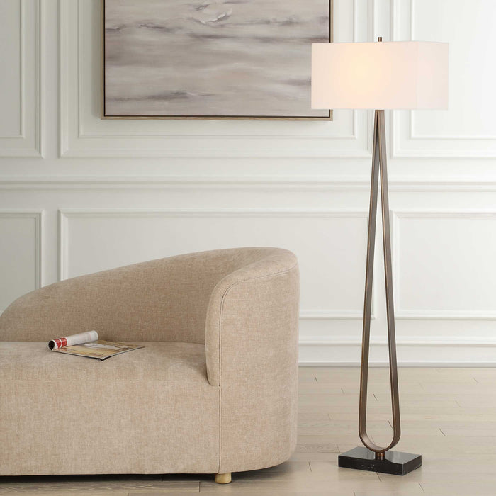 Galloway One Light Floor Lamp Dark Bronze-Lamps-Uttermost-Lighting Design Store