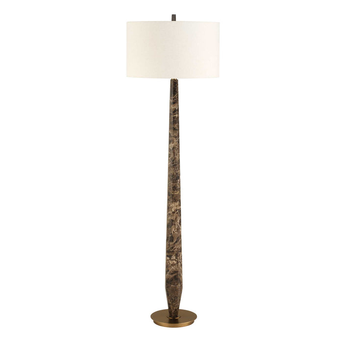 Tyree One Light Floor Lamp Brass Plated-Lamps-Uttermost-Lighting Design Store