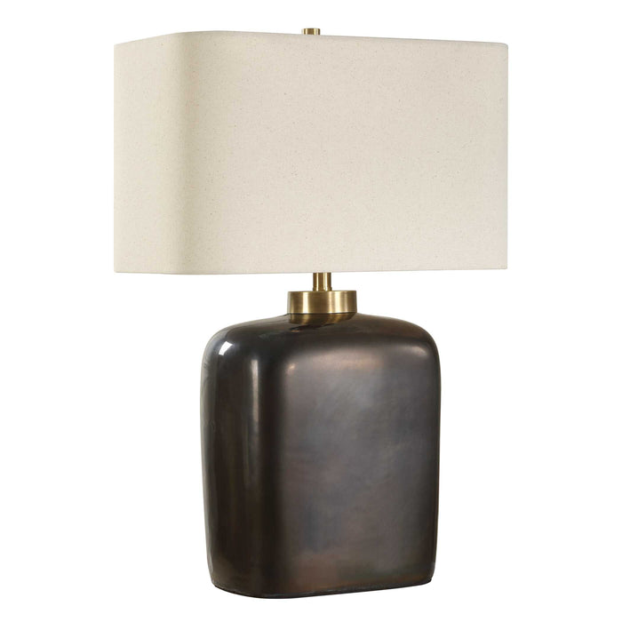 Quentin One Light Table Lamp Brass Plated-Lamps-Uttermost-Lighting Design Store