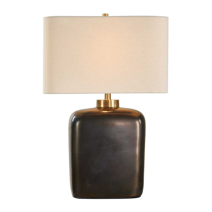 Quentin One Light Table Lamp Brass Plated-Lamps-Uttermost-Lighting Design Store