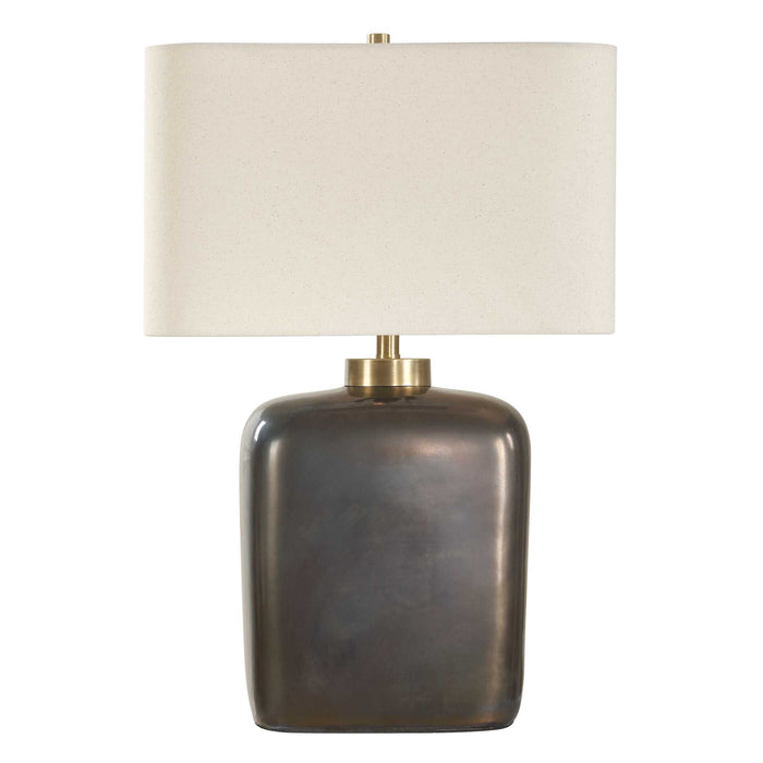 Quentin One Light Table Lamp Brass Plated-Lamps-Uttermost-Lighting Design Store