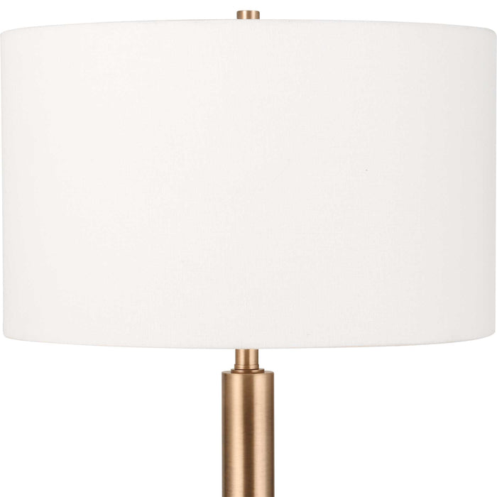 Stowe One Light Floor Lamp Brass Plated-Lamps-Uttermost-Lighting Design Store