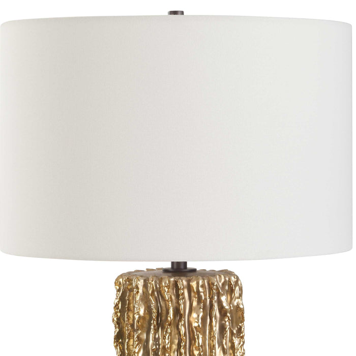 Echo One Light Table Lamp Antiqued Metallic Gold-Lamps-Uttermost-Lighting Design Store