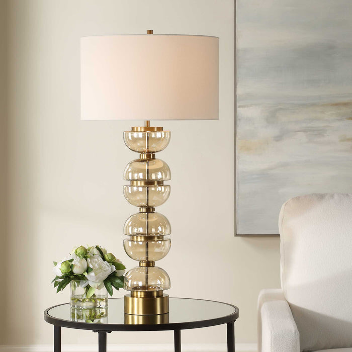 Assemble One Light Table Lamp Brass Plated Iron-Lamps-Uttermost-Lighting Design Store