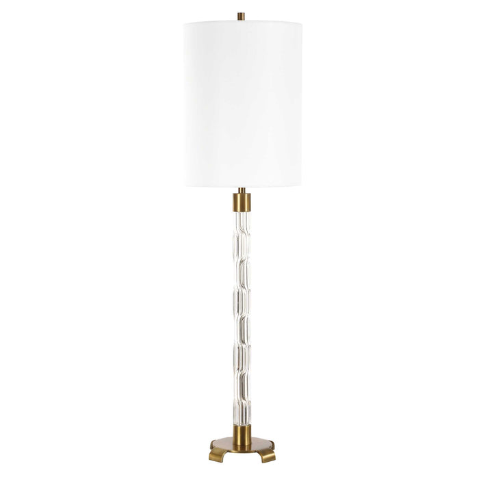 York One Light Buffet Lamp Antique Brass Plated-Lamps-Uttermost-Lighting Design Store