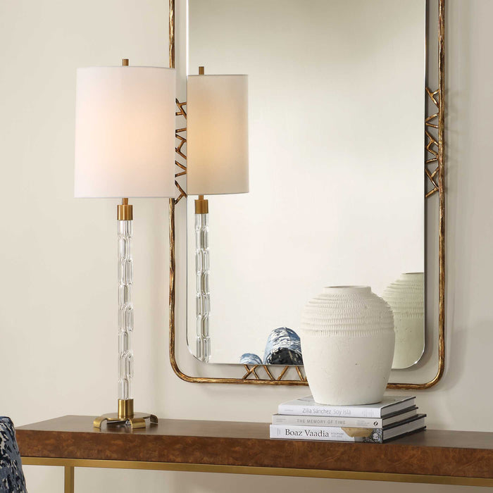 York One Light Buffet Lamp Antique Brass Plated-Lamps-Uttermost-Lighting Design Store