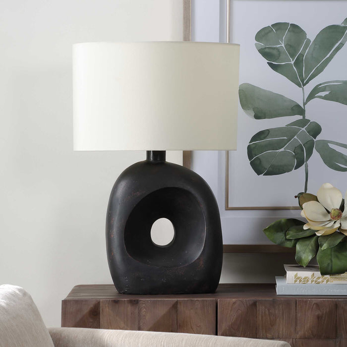 Peephole One Light Table Lamp Dark Bronze-Lamps-Uttermost-Lighting Design Store