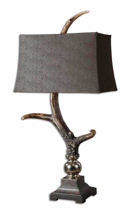 Stag Horn One Light Table Lamp Aluminum-Lamps-Uttermost-Lighting Design Store