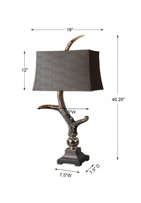 Stag Horn One Light Table Lamp Aluminum-Lamps-Uttermost-Lighting Design Store