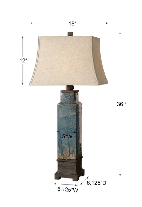 Soprana One Light Table Lamp Dark Rustic Bronze-Lamps-Uttermost-Lighting Design Store