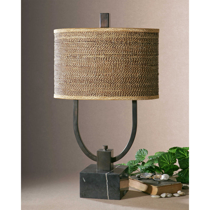 Stabina Two Light Table Lamp Rustic Bronze-Lamps-Uttermost-Lighting Design Store