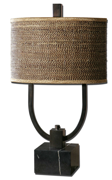 Stabina Two Light Table Lamp Rustic Bronze-Lamps-Uttermost-Lighting Design Store