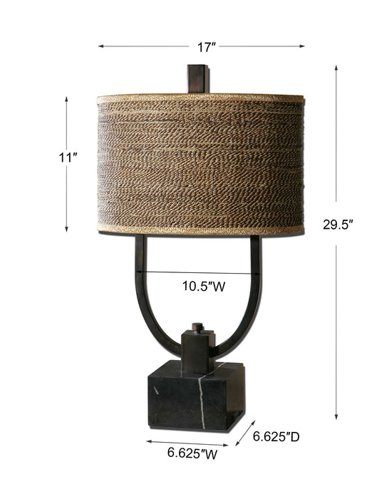Stabina Two Light Table Lamp Rustic Bronze-Lamps-Uttermost-Lighting Design Store