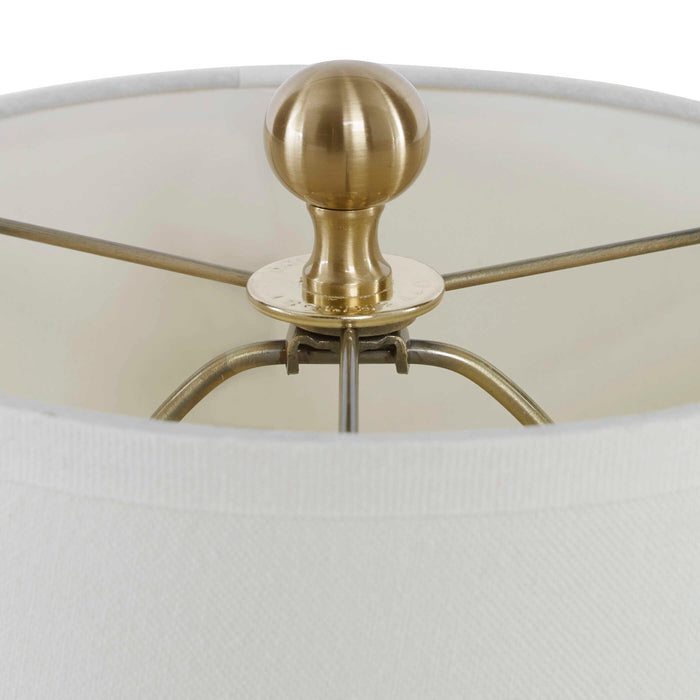 Laton One Light Buffet Lamp Brushed Brass-Lamps-Uttermost-Lighting Design Store