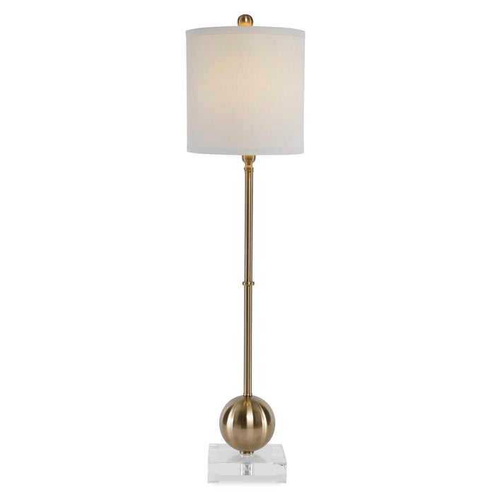 Laton One Light Buffet Lamp Brushed Brass-Lamps-Uttermost-Lighting Design Store