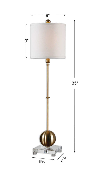 Laton One Light Buffet Lamp Brushed Brass-Lamps-Uttermost-Lighting Design Store