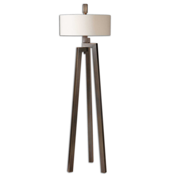 Mondovi Two Light Floor Lamp Antiqued Brushed Bronze w/Gold Undertones-Lamps-Uttermost-Lighting Design Store