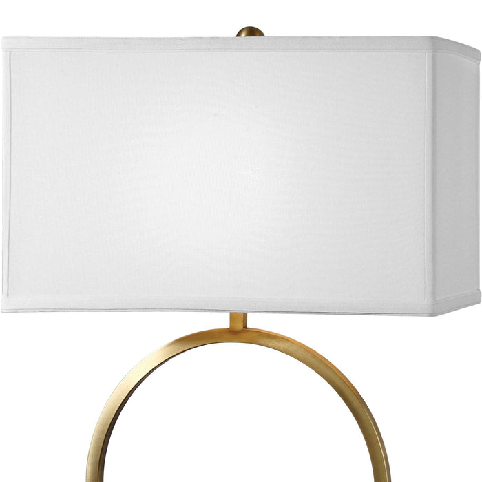 Duara One Light Table Lamp Brushed Brass-Lamps-Uttermost-Lighting Design Store