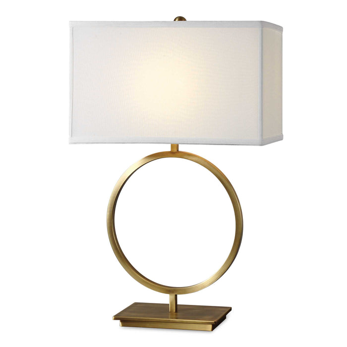Duara One Light Table Lamp Brushed Brass-Lamps-Uttermost-Lighting Design Store