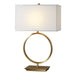 Duara One Light Table Lamp Brushed Brass-Lamps-Uttermost-Lighting Design Store