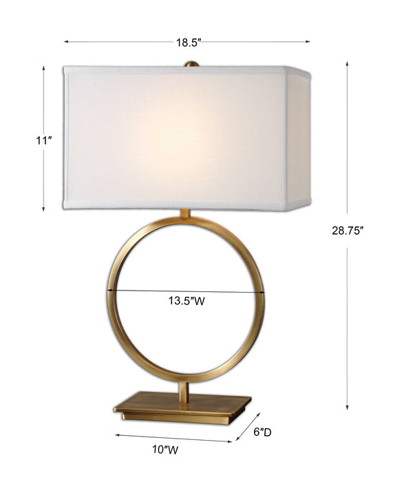 Duara One Light Table Lamp Brushed Brass-Lamps-Uttermost-Lighting Design Store