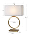 Duara One Light Table Lamp Brushed Brass-Lamps-Uttermost-Lighting Design Store